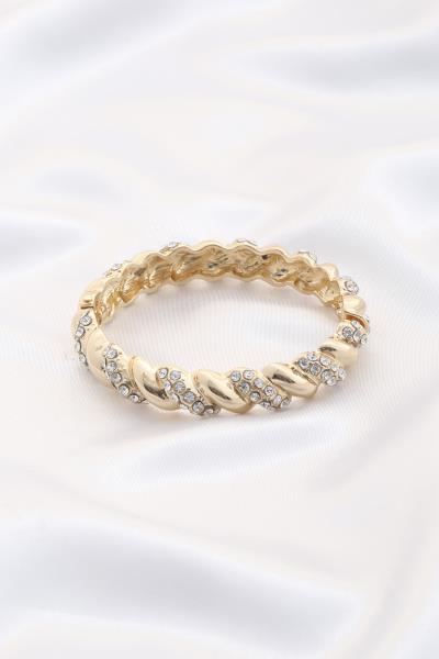 Rhinestone Metal Bangle Bracelet