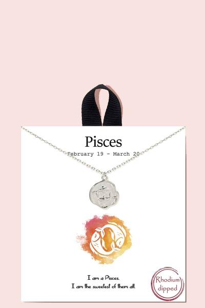 18K GOLD RHODIUM DIPPED HOROSCOPE ZODIAC PENDANT NECKLACE