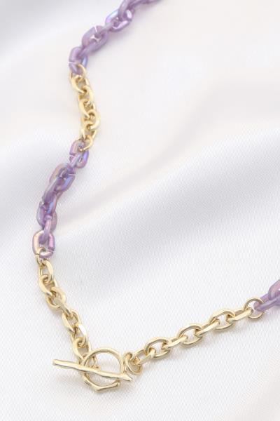 Oval Link Toggle Clasp Necklace