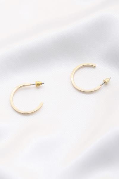 SQUARE EDGE METAL HOOP EARRING