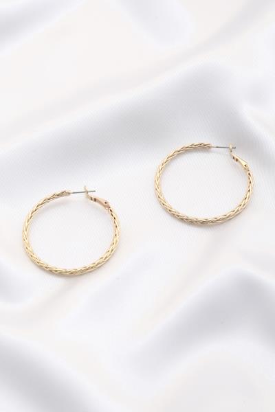BRIADED METAL HOOP EARRING