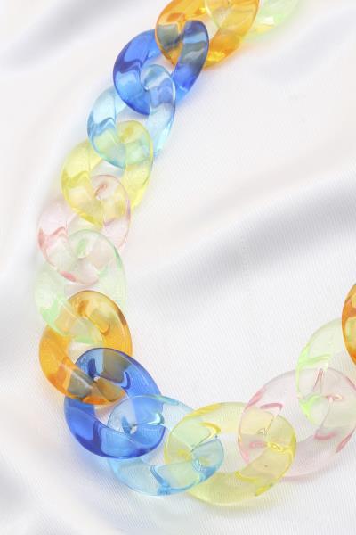 Colorful Transparent Curb Link Necklace
