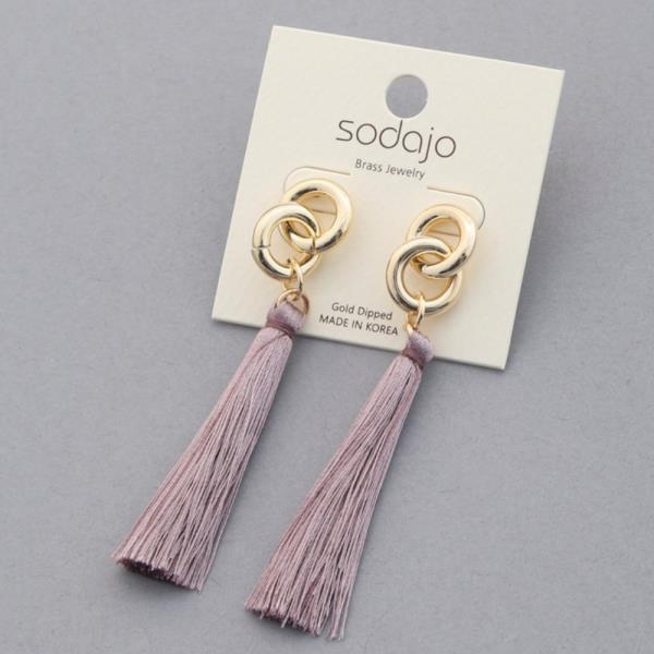 SODAJO Double Circle Tassel Dangle Earring