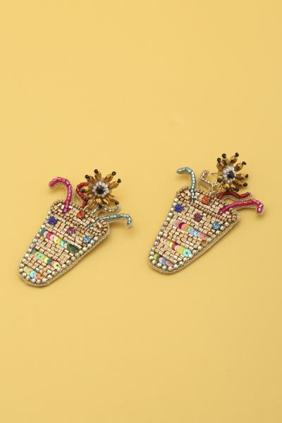 Sequin Beaded Dangle Earring