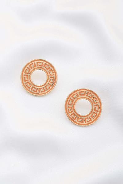 Greek Pattern Round Earring