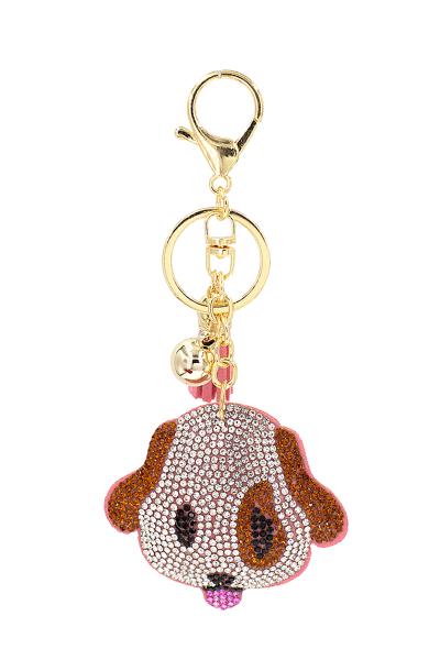 RHINESTONE DOG TONGUE STICKIN OUT KEY CHAIN
