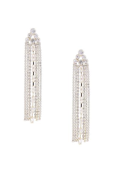RHINESTONE FRINGE CRYSTAL BAGUETTE TASSEL