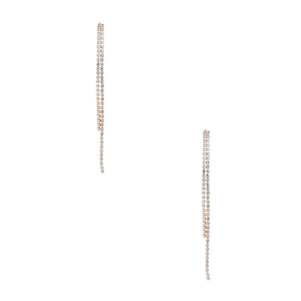 RHINESTONE 2 LINE TASSEL3 EARRING