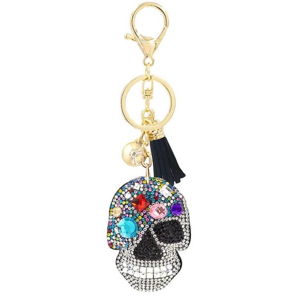 FANCY GEM SKULL KEYCHAIN