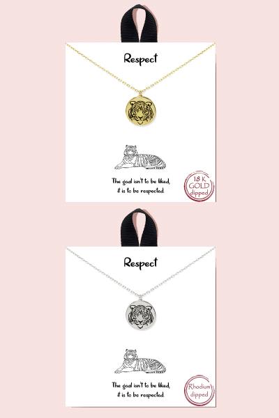 18K GOLD RHODIUM DIPPED RESPECT NECKLACE