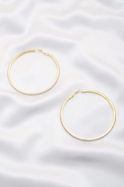 DAINTY RHINESTONE HOOP EARRING