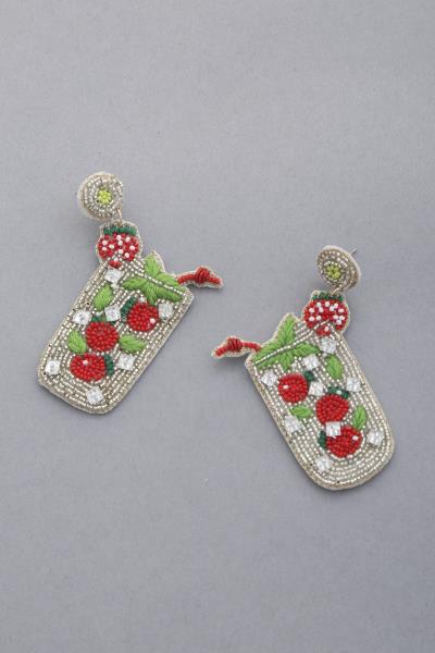 Cocktail Seed Bead Dangle Earring