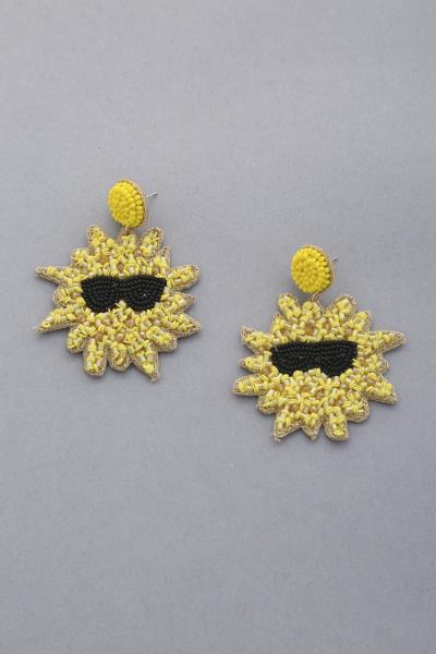 Cool Sun Seed Bead Dangle Earring