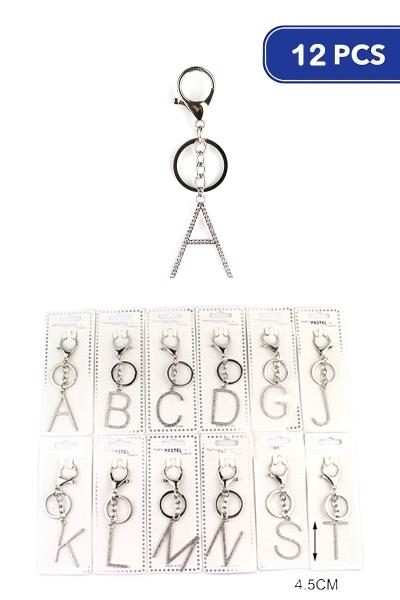 Rhinestone Initials Keychain (12 Units)