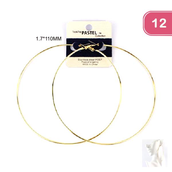 Basic Metal Hoop Earring (12 Units)