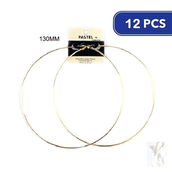 Basic Metal Hoop Earring (12 Units)