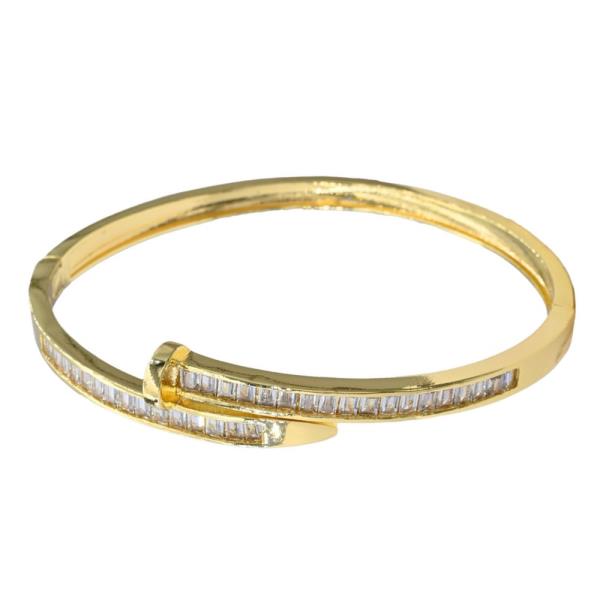 Rhinestone Metal Hinged Bracelet