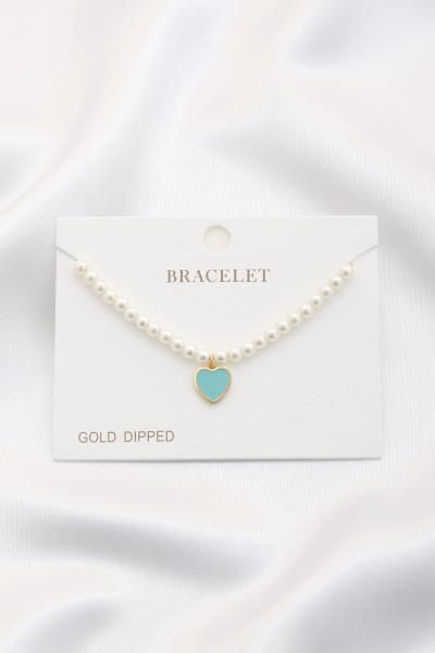Heart Pearl Bead Bracelet