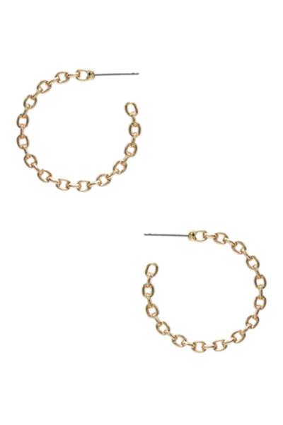 1.2 INCH METAL CHAIN HOOP EARRING