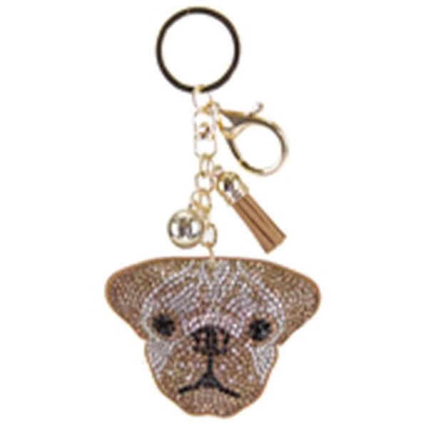 RHINESTONE CUTE DOG KEY CHAIN