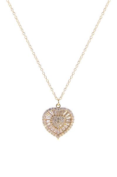 RHINESTONE HEART BLAST NECKLACE