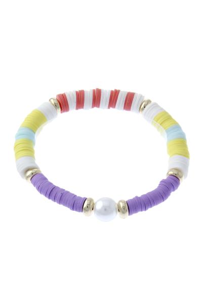Heishi Bead N Pearl Bracelet