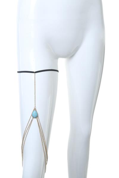 Teardrop Stone V Shape Leg Chain Body Jewelry