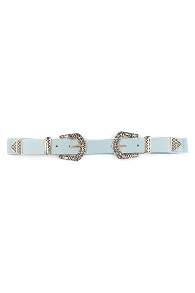 FASHION WESTERN DOUBLE SIDE METAL DESIGN BUCKLE BELT
