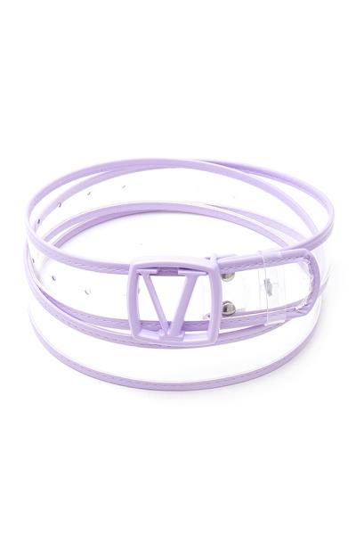 CLEAR COLOR EDGE V METAL BUCKLE BELT