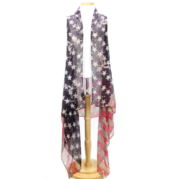 FASHION AMERICAN FLAG VEST KIMONO
