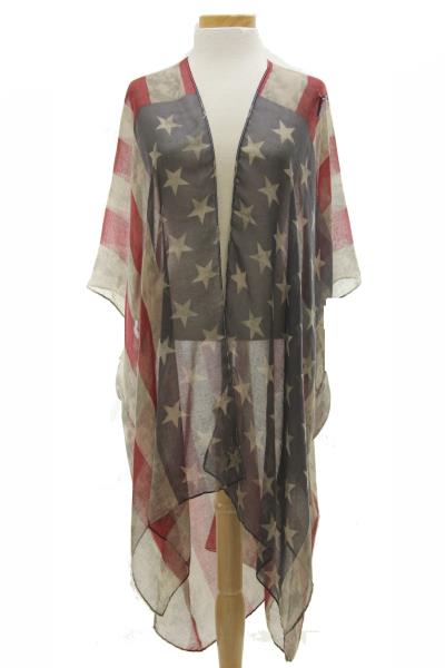 FASHION AMERICAN FLAG KIMONO