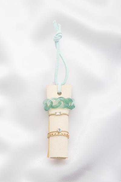 Marble Pattern Curb Link Assorted Ring Set