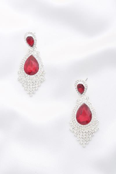 Double Teardrop Rhinestone Dangle Earring
