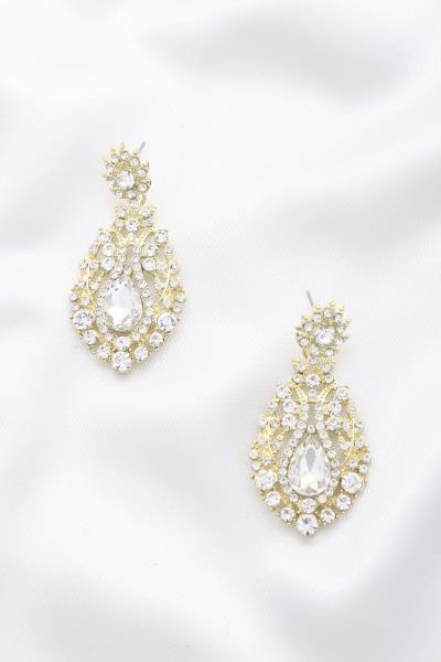 Teardrop Rhinestone Bridal Dangle Earring