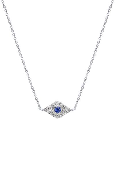 RHINESTONE CUBIC ZIRCONIA EVIL EYE DAINTY NECKLACE