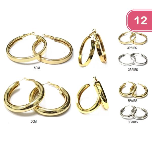 Metal Hoop Earring (12 Units)