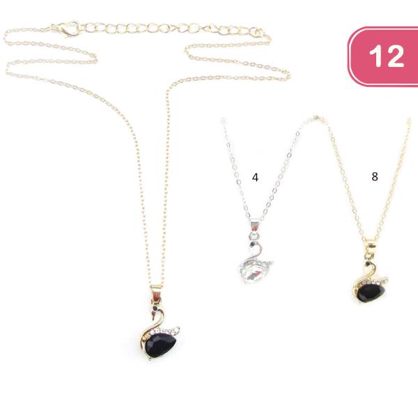 Swan Pendant Necklace (12 Units)