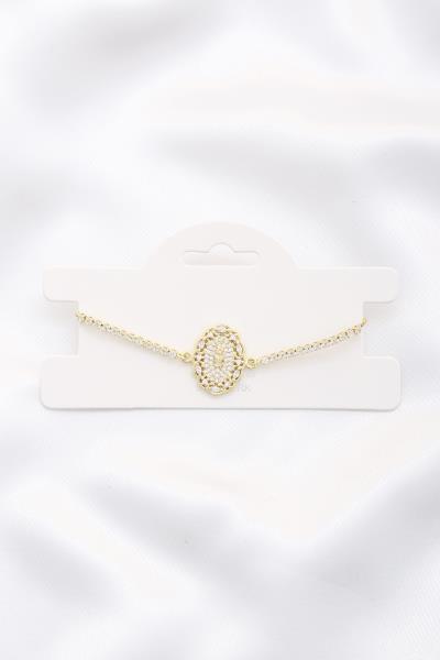 Oval Religious Charm Slide Bracelet