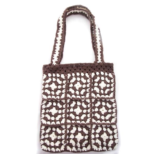 Crochet Multi Pattern Knit Tote Bag