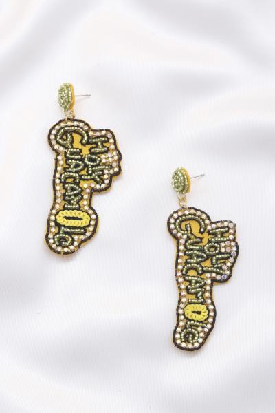 Holy Guacamole Seed Bead Rhinestone Earring