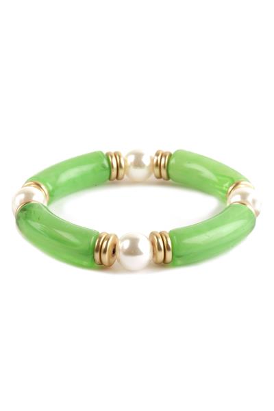 Lucite Pearl Bead Bracelet