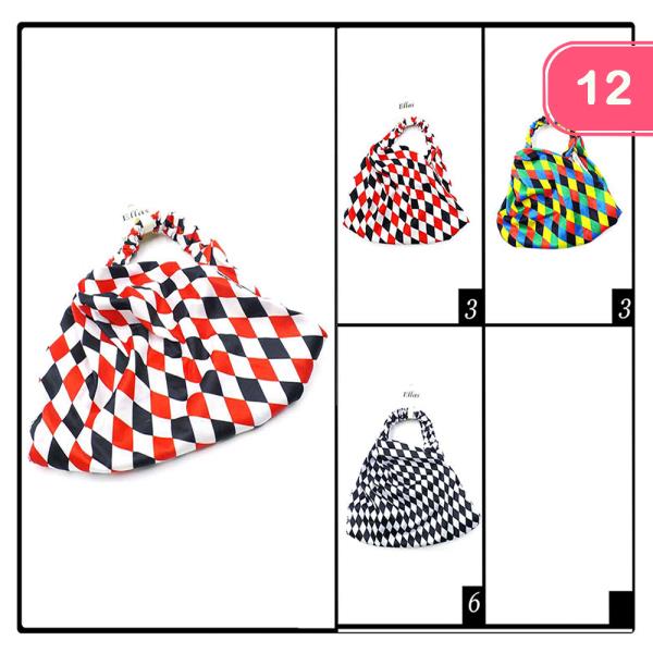 Harlequin Check Headband (12 Units)