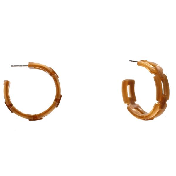 SQUARE LINK ACETATE HOOP EARRING