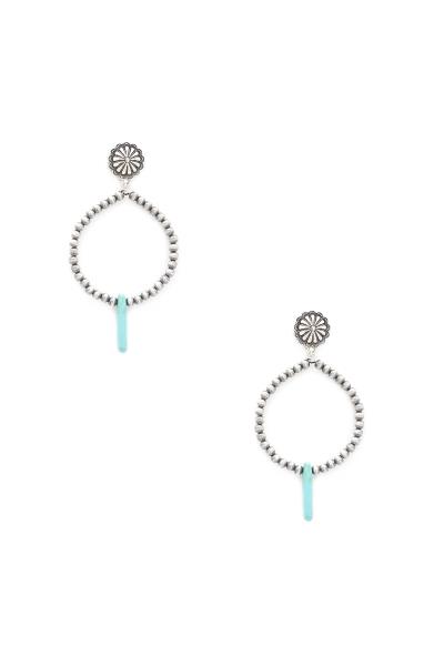 Rodeo Western Loop Bar Semi Stone Earring