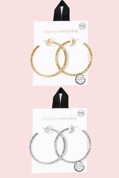 45MM DIAMOND CUT HOOP EARRING
