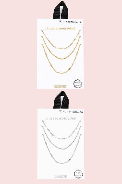 SET OF 3 CHAIN 16"17"18" NECKLACE