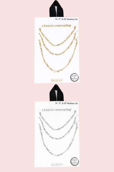 SET OF 3 CHAIN 16"17"18" NECKLACE