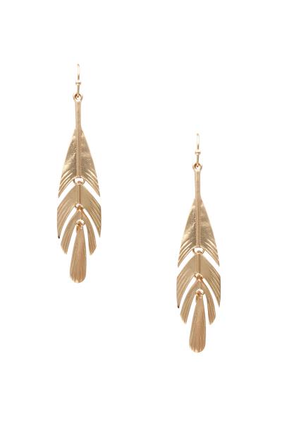Feather 4 Drop Earring