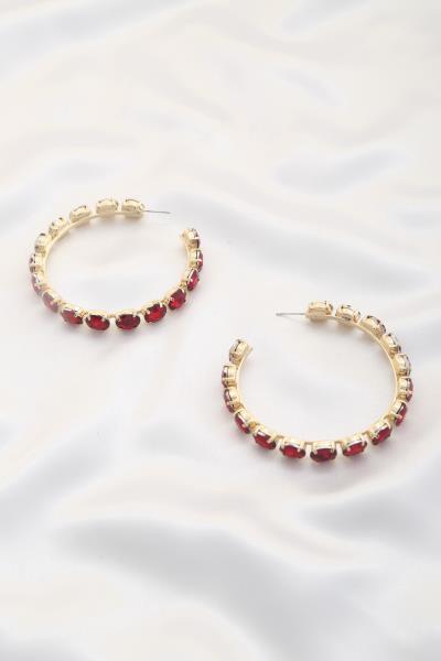 STONE HOOP EVENING EARRING