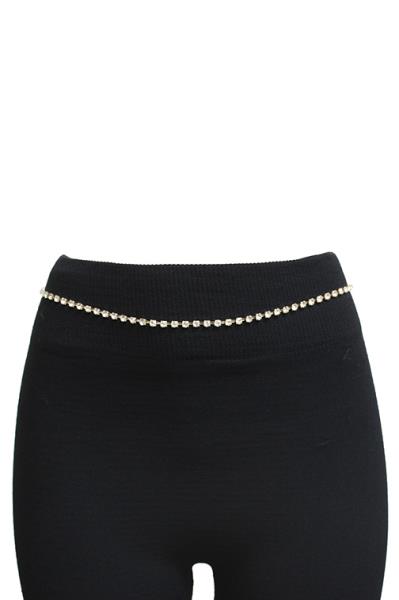 1 LINE RHINESTONE BELLY CHAIN BELT